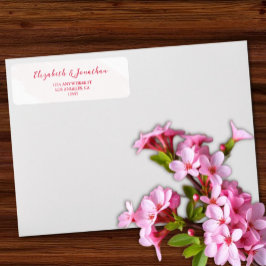 Cherry Red Wedding Returadress Etikett