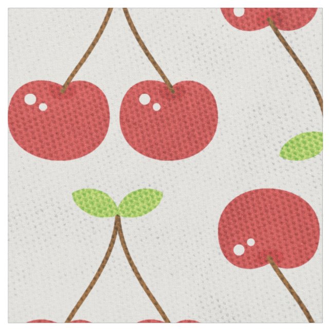 Cherry Retro Fabric - stor utskrift Tyg (Närbild)