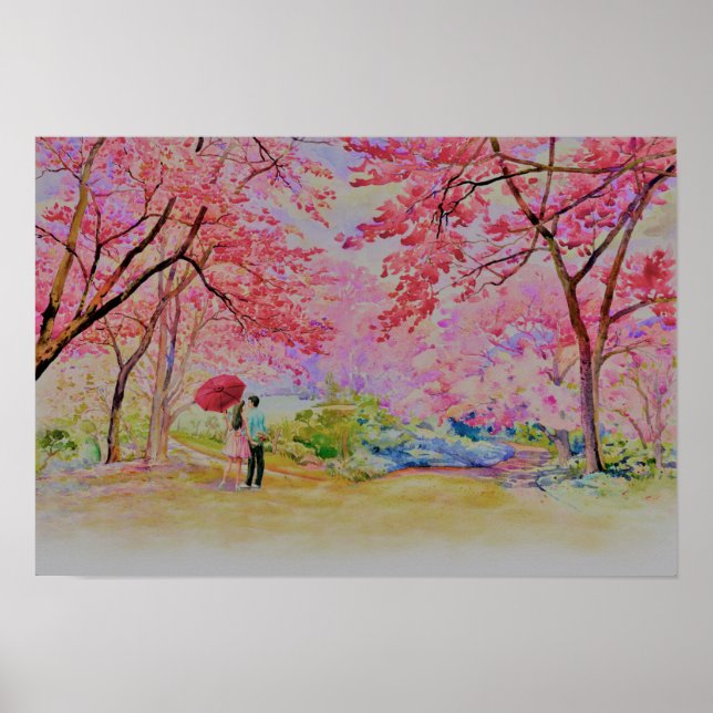 Cherry Roadside Painting Poster (Framsidan)