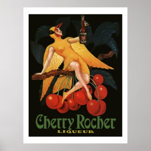 Cherry Rocher Liquor 1922 (Vintage Fransk Ads) Poster