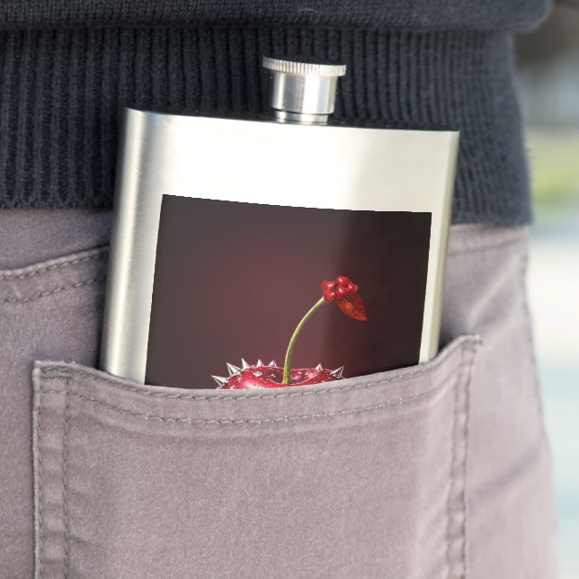 Cherry Rock Style Stainless Steel Flask Fickplunta (In Situ)