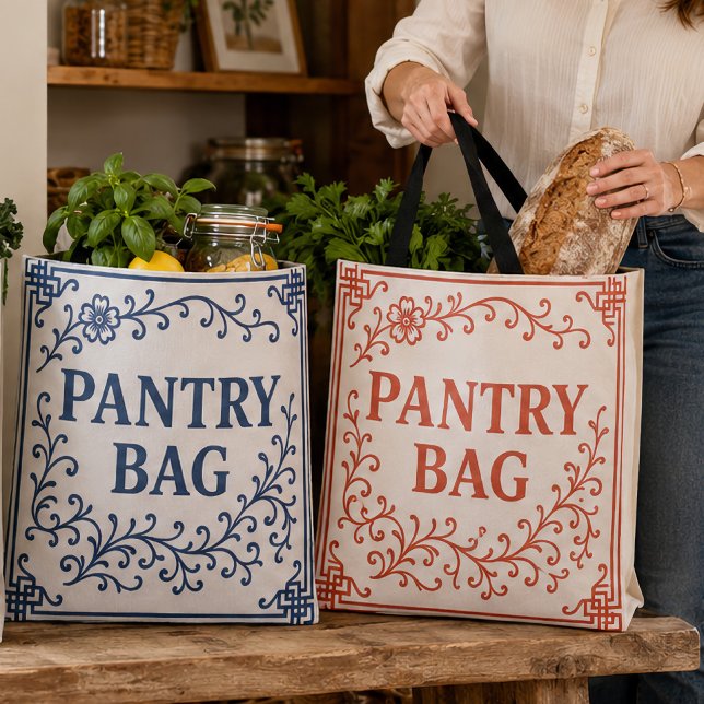 "CHERRY-RÖD" FÖRRÅDSPÅSE | CHINOISERIE HANDVÄSKA  TYGKASSE (Our Totes: "BLUEBERRY" (l); "RED CHERRY" (r); 2 sizes)