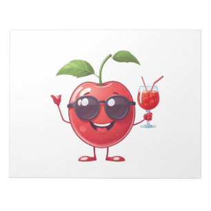 Cherry Roligt Cheerful Vacation Tropical Drink Par Anteckningsblock