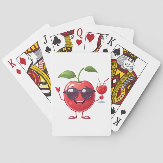 Cherry Roligt Cheerful Vacation Tropical Drink Par Casinokort (Baksidan)