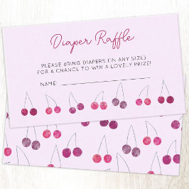 Cherry Rosa Baby Shower Diaper Raffle Tilläggskort