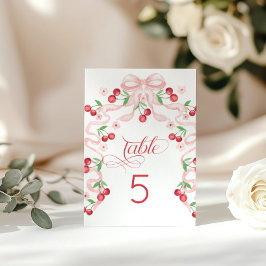Cherry Rosa Bow Baby Shower Bordsnummer