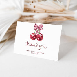 Cherry Rosa Bow Möhippa Tack Kort