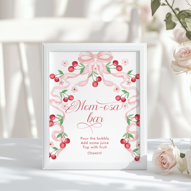 Cherry Rosa Bow Momosa pub babydusch Poster (Skapare uppladdad)