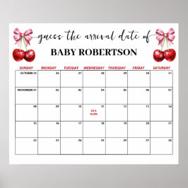 Cherry Rosa Coquette Baby gissar förfallodatumkale Poster