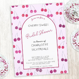 Cherry Rosa Inbjudningskort för möhippan