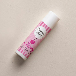 Cherry Rosa - Lip Balm-etikett - 1,25-tums fyrkant Fyrkantigt Klistermärke