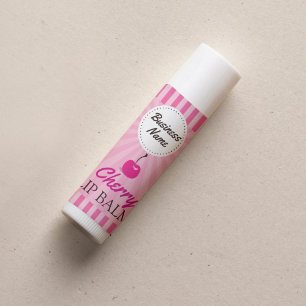 Cherry Rosa - Lip Balm-etikett - 1,25-tums fyrkant Fyrkantigt Klistermärke