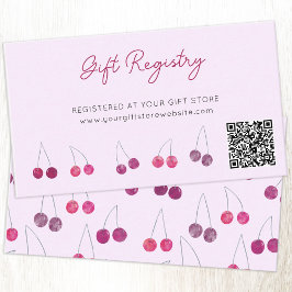 Cherry Rosa Möhippa Gift Registry QR Tilläggskort