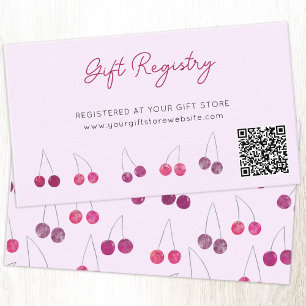 Cherry Rosa Möhippa Gift Registry QR Tilläggskort