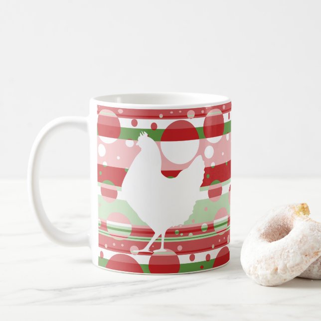 Cherry Rosa Pop Art Chicken Kaffemugg (Med munk)
