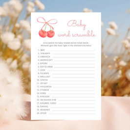 Cherry Rosa Ribbon Baby Shower Ord Scramble Game