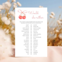Cherry Rosa Ribbon Baby Shower, skulle hon hellre 