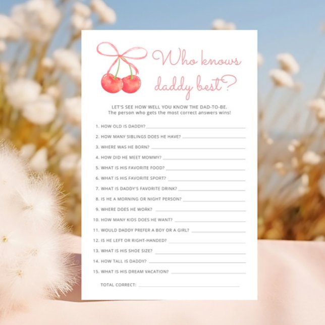 Cherry Rosa Ribbon som känner pappa Best Game (Skapare uppladdad)