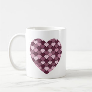 Cherry Rosa Square och Diamond Hjärtat Kaffemugg