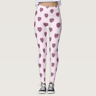 Cherry Rosa Square och Diamond Hjärtat Leggings