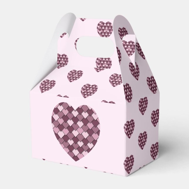 Cherry Rosa Square och Diamond Hjärtat Presentaskar (Framsidan Sidan)