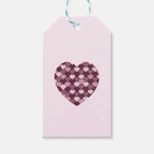 Cherry Rosa Square och Diamond Hjärtat Presentetikett