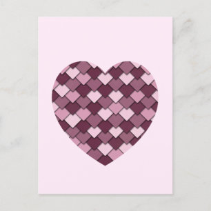 Cherry Rosa Square och Diamond Hjärtat Vykort