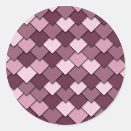 Cherry Rosa Square och Diamond Mönster Runt Klistermärke