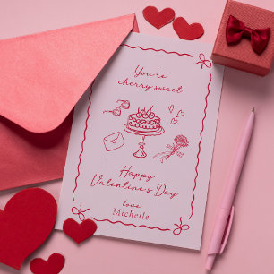 Cherry Rosa Valentine Day Card Julkort