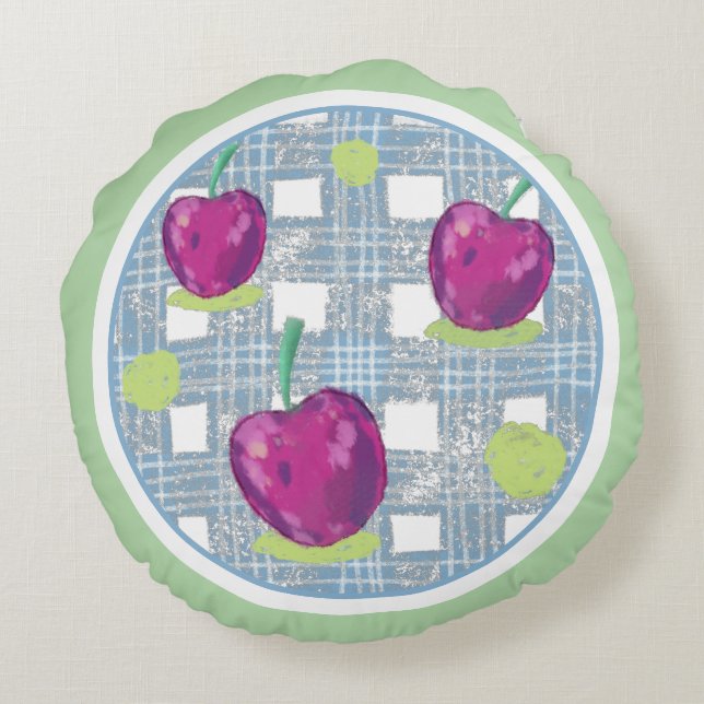 Cherry Round Pillow Rund Kudde (Baksidan)