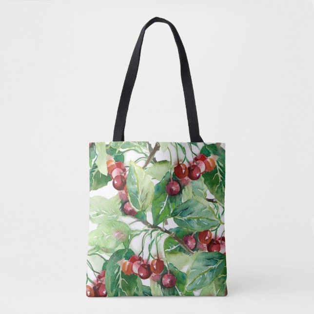 Cherry Seamless Mönster Tygkasse (Framsida)