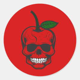cherry skull halloween skeleton sinister menacing runt klistermärke