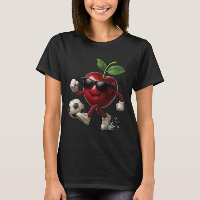 Cherry Soccer  T Shirt (Framsida)