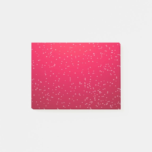 Cherry Soda med Tiny Bubbles Background Art Post-it Block (Framsida)