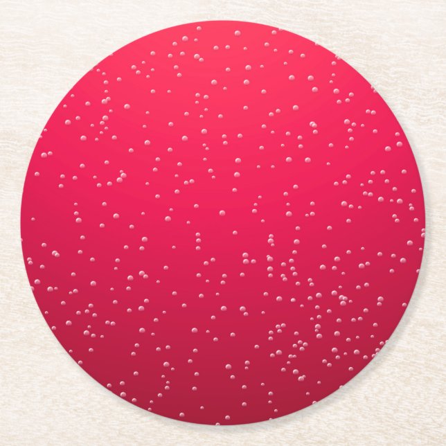 Cherry Soda med Tiny Bubbles Background Art Underlägg Papper Rund (Framsidan)