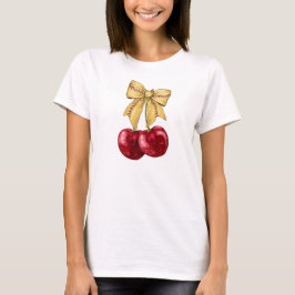 Cherry softball coquette trendig chic shirt t