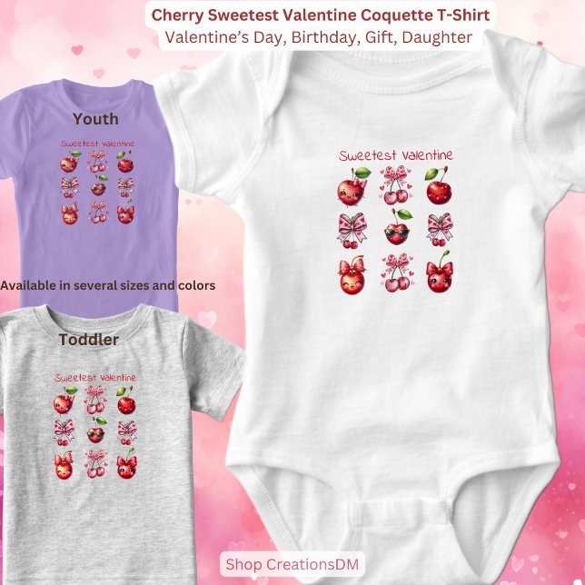 Cherry Sötaste Alla Hjärtans Dag Coquette T Shirt (Skapare uppladdad)