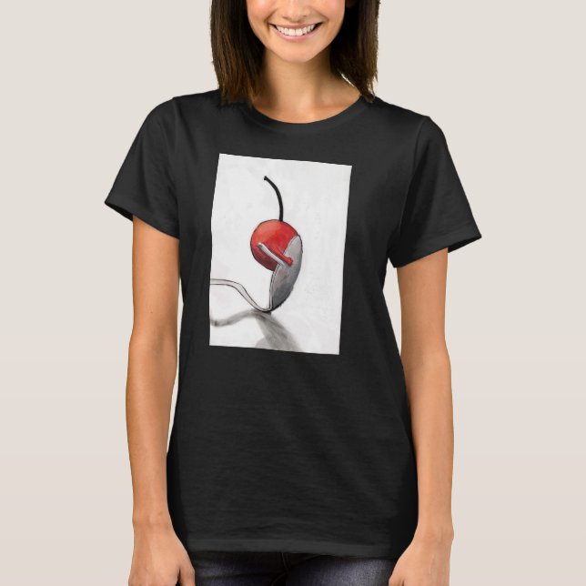 Cherry Spoon Hug Black t-shirt mindre storlekar (Framsida)