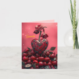 Cherry Steampunk Valentine Helgkort