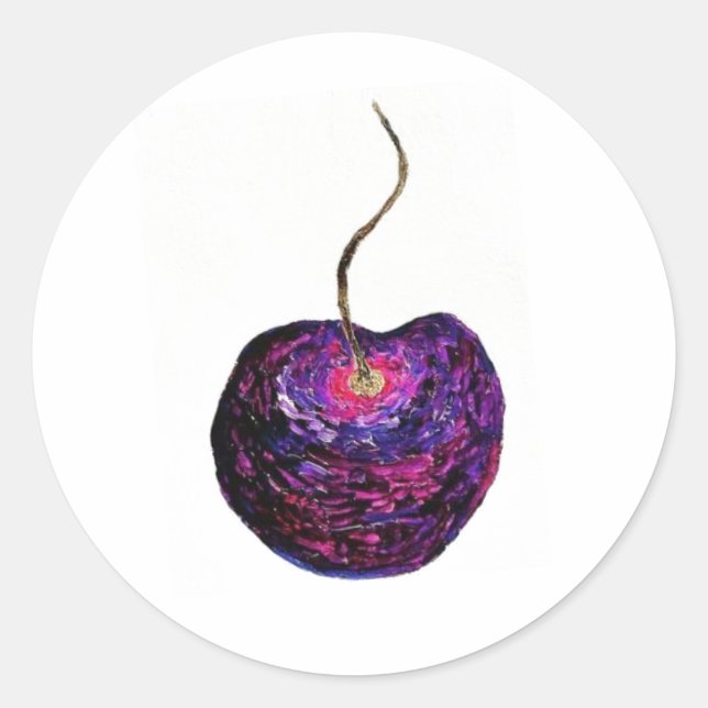 Cherry Sticker Runt Klistermärke (Framsida)