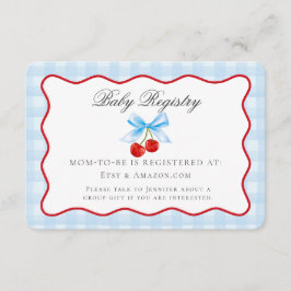 Cherry Sweet Blue Coquette Bow Baby registerkort Tilläggskort