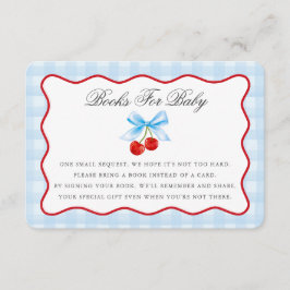 Cherry Sweet Blue Coquette Bow Bokar för Baby Card Tilläggskort