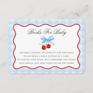 Cherry Sweet Blue Coquette Bow Bokar för Baby Card Tilläggskort