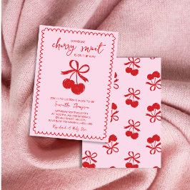 Cherry Sweet Elegant Hand plockade Flicka Shower Inbjudningar