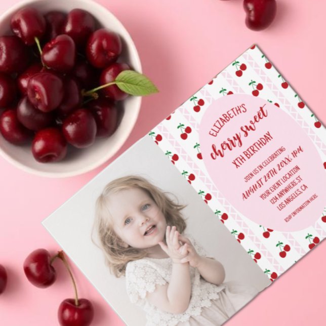 Cherry Sweet Födelsedag Inbjudningar (Skapare uppladdad)