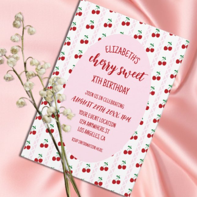 Cherry Sweet Födelsedag Inbjudningar (Skapare uppladdad)