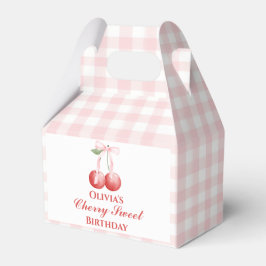 Cherry Sweet födelsedag Rosa Bandy Gingham Presentaskar