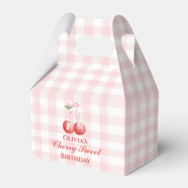 Cherry Sweet födelsedag Rosa Bandy Gingham Presentaskar