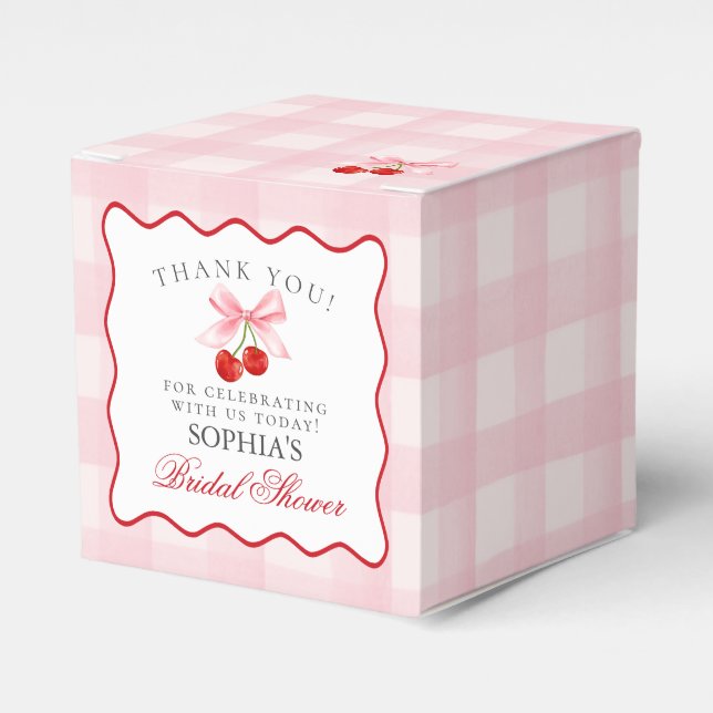 Cherry Sweet Pink Coquette Bröllopsgåva Förpacknin Presentaskar (Framsidan Sidan)