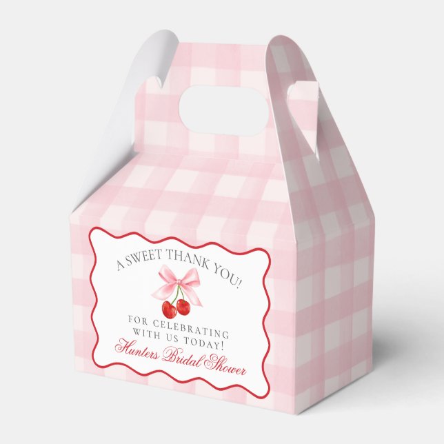 Cherry Sweet Pink Coquette Bröllopsgåva Förpacknin Presentaskar (Framsidan Sidan)
